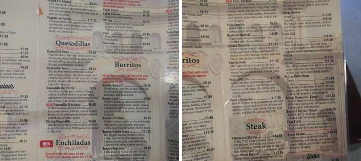 Los Arcos Mexican Grill Menu